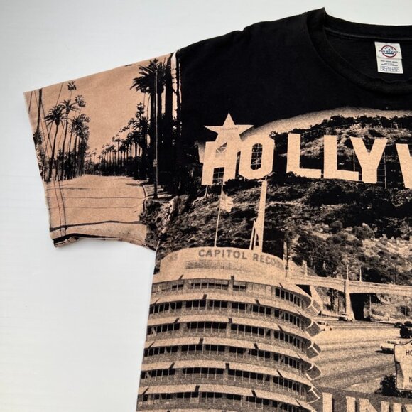 Vintage Novel Teez Shirt Men Extra Large Hollywood Rodeo All Over Print Core Ex - Picture 4 of 15